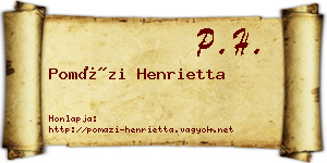 Pomázi Henrietta névjegykártya